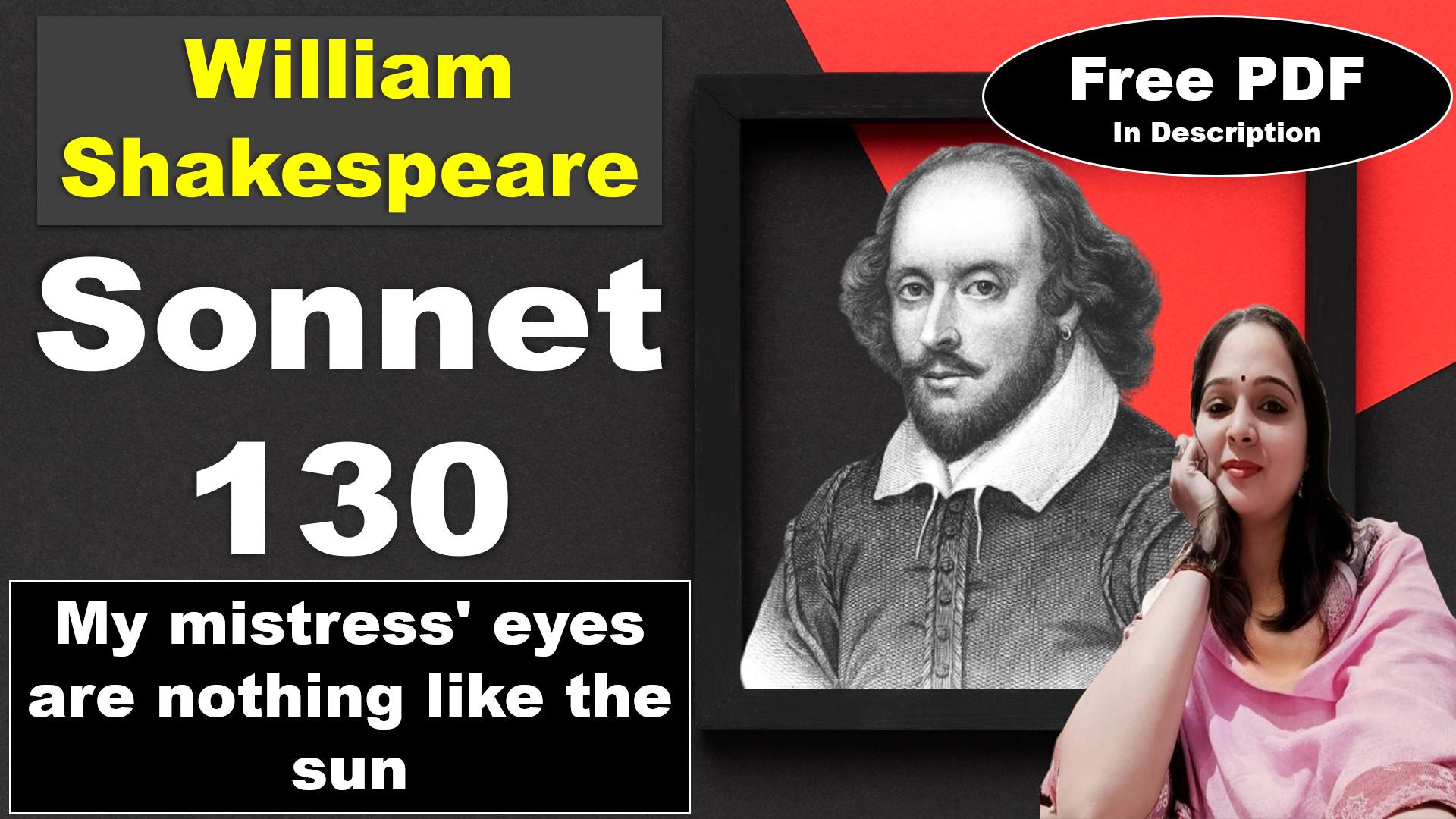 You are currently viewing Sonnet 130 by Willian Shakespeare | My mistress eyes are nothing like the sun | Sonnet 130 | Willian Shakespeare | Explanation | Summary | Key Points | Word Meaning | Critical Appreciation | Questions Answers | Free PDF Download – Easy Literary Lessons