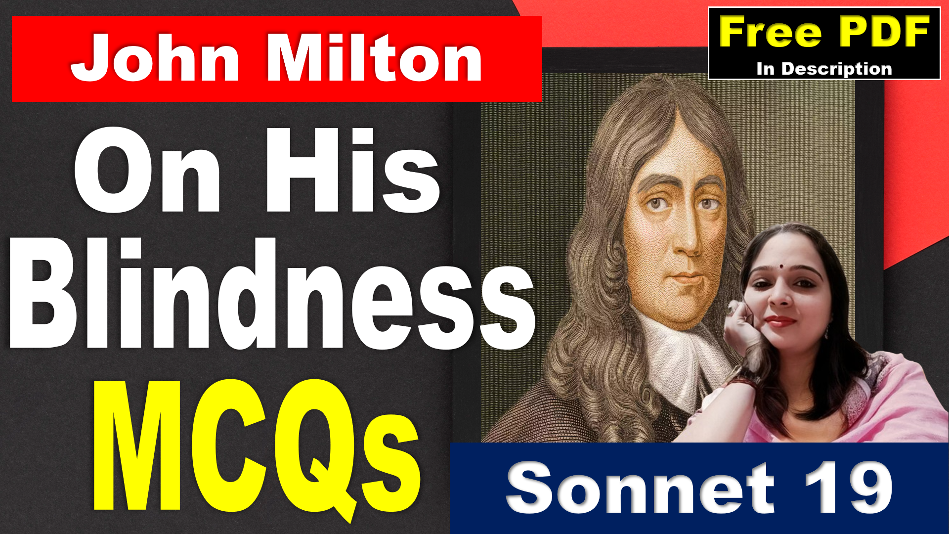 You are currently viewing MCQs | On His Blindness by John Milton MCQs | On His Blindness MCQs | John Milton | Free PDF Download – Easy Literary Lessons